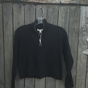 Cali Be Black Half-Zip Sweater